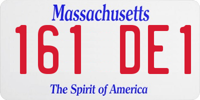 MA license plate 161DE1