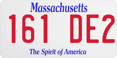 MA license plate 161DE2