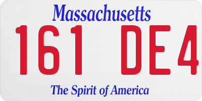 MA license plate 161DE4