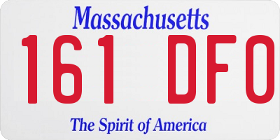 MA license plate 161DF0