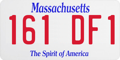 MA license plate 161DF1