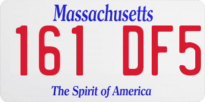 MA license plate 161DF5