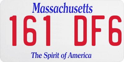 MA license plate 161DF6