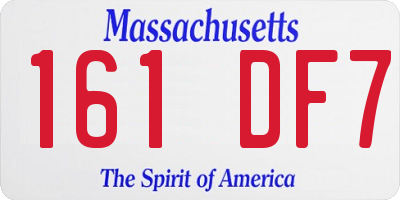 MA license plate 161DF7