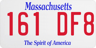 MA license plate 161DF8