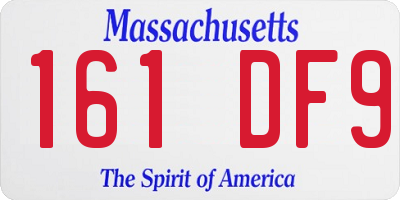 MA license plate 161DF9
