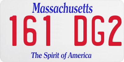 MA license plate 161DG2