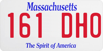 MA license plate 161DH0