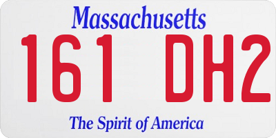 MA license plate 161DH2