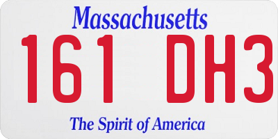 MA license plate 161DH3