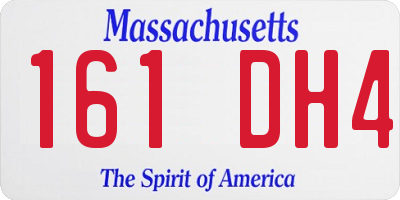 MA license plate 161DH4