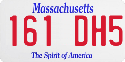 MA license plate 161DH5