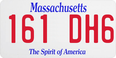 MA license plate 161DH6