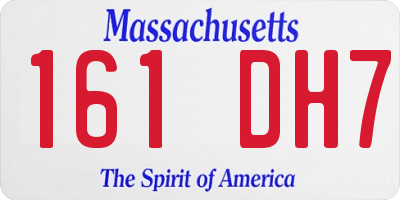 MA license plate 161DH7