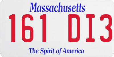 MA license plate 161DI3