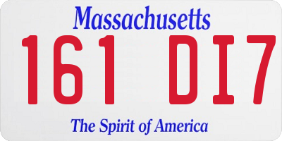 MA license plate 161DI7
