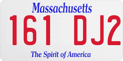MA license plate 161DJ2