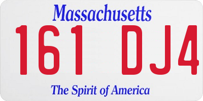 MA license plate 161DJ4