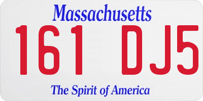 MA license plate 161DJ5