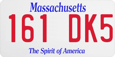 MA license plate 161DK5