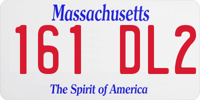 MA license plate 161DL2