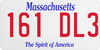 MA license plate 161DL3