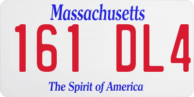 MA license plate 161DL4