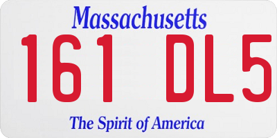 MA license plate 161DL5