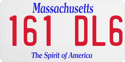 MA license plate 161DL6