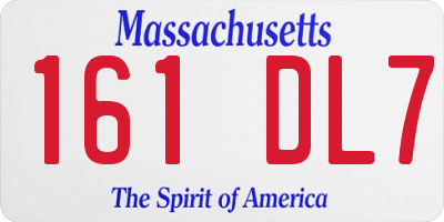 MA license plate 161DL7