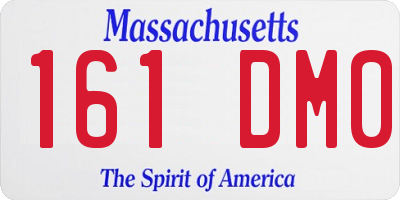 MA license plate 161DM0