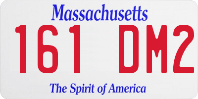 MA license plate 161DM2