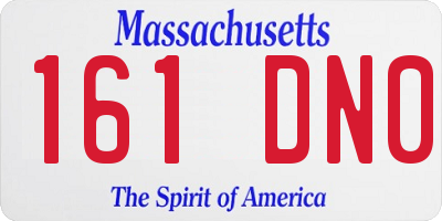 MA license plate 161DN0