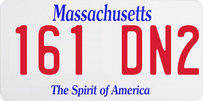 MA license plate 161DN2