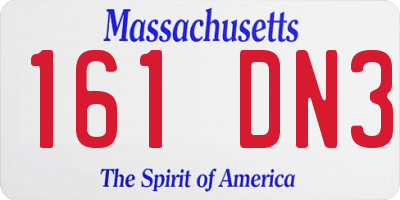 MA license plate 161DN3