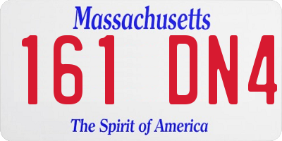 MA license plate 161DN4