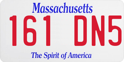 MA license plate 161DN5