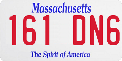 MA license plate 161DN6