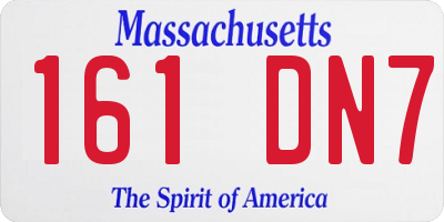 MA license plate 161DN7