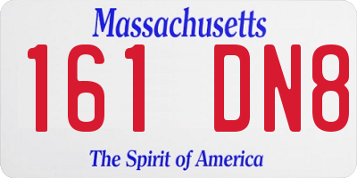 MA license plate 161DN8
