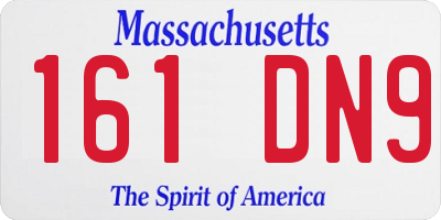 MA license plate 161DN9