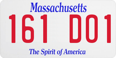 MA license plate 161DO1