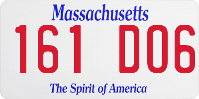 MA license plate 161DO6