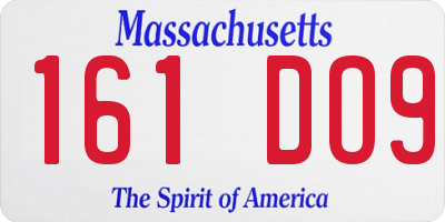 MA license plate 161DO9