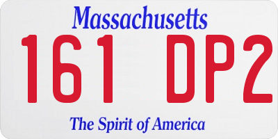 MA license plate 161DP2