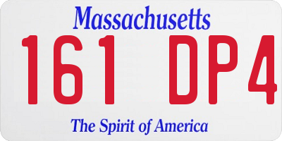 MA license plate 161DP4