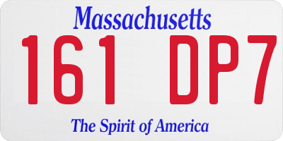 MA license plate 161DP7
