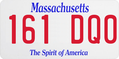 MA license plate 161DQ0