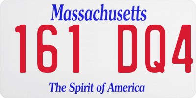 MA license plate 161DQ4