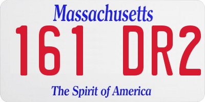 MA license plate 161DR2
